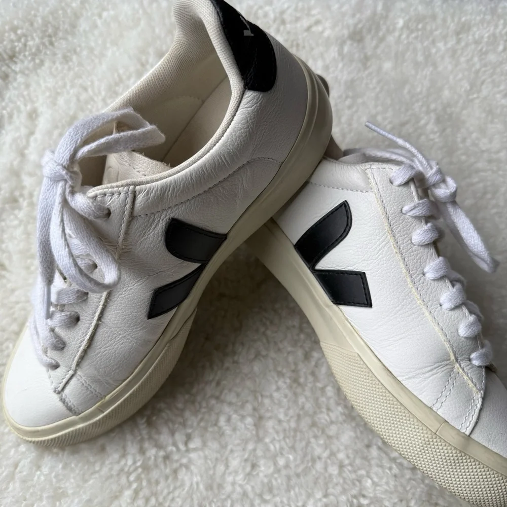 Veja White and Black Sneakers - Picture 5 of 6